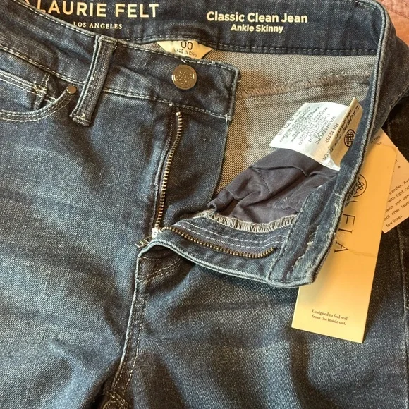 NWT Laurie Felt Classic Clean Jean Ankle Skinny Raw hem - 00 - Picture 6 of 16